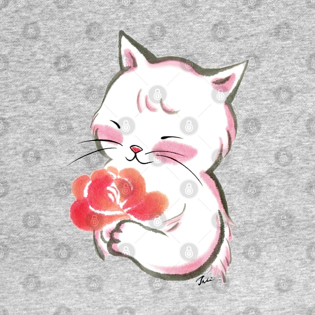 White cat rose by juliewu